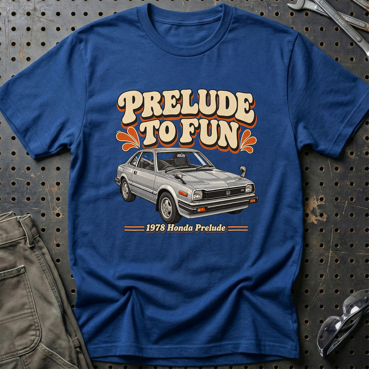 
Honda Prelude 1978 – Prelude to Fun T-Shirt – Blå Royal