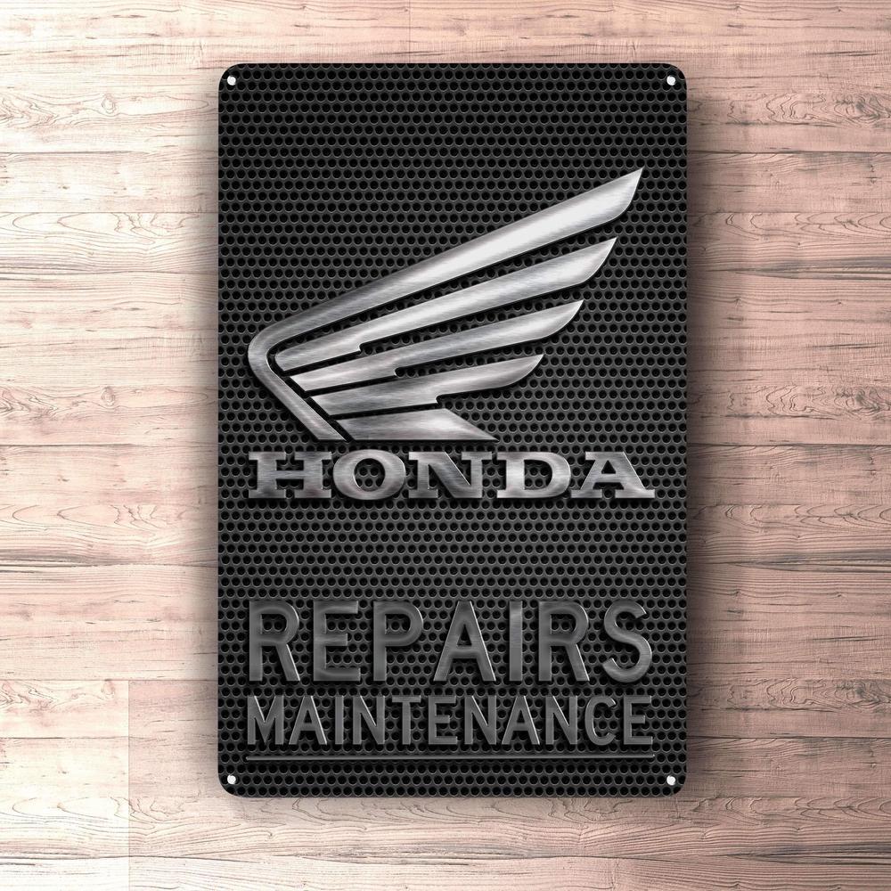 Honda Repairs Maintenance Skilte, Musemåtte, Dørmåtte , Plakat-Skilte-Honda-Garage Culture Shop- garage - man cave - merchandise