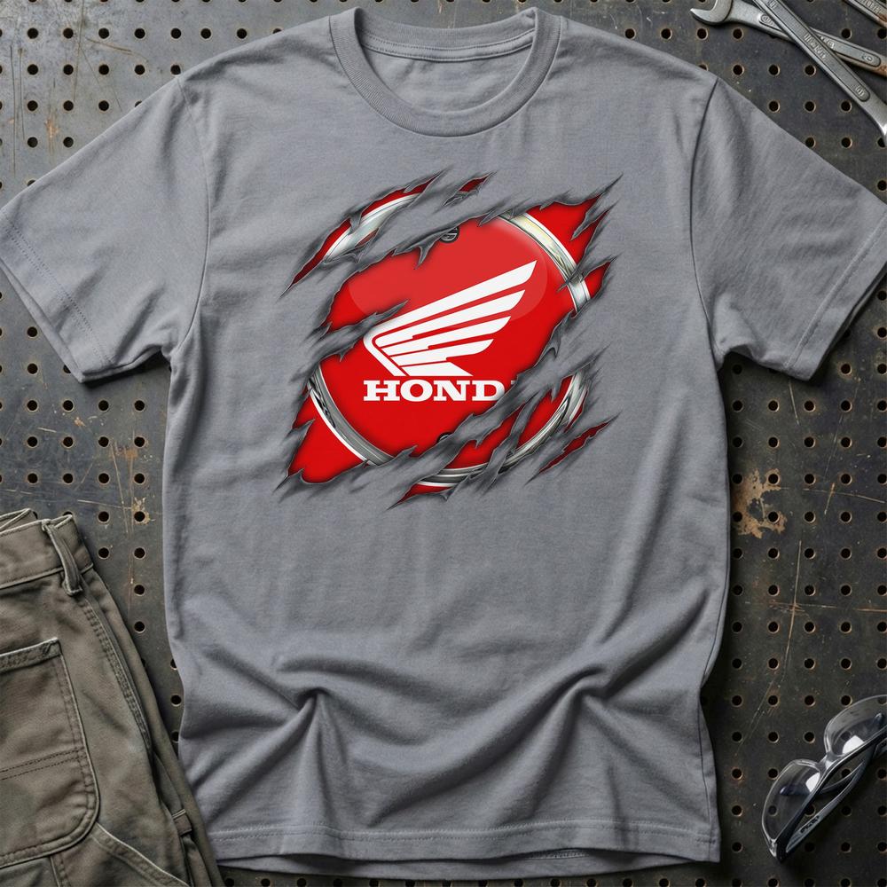 Honda Ripped Unisex T-Shirt , Bomuld-Beklædning-Honda-Grå Sport-S-Garage Culture Shop- garage - man cave - merchandise