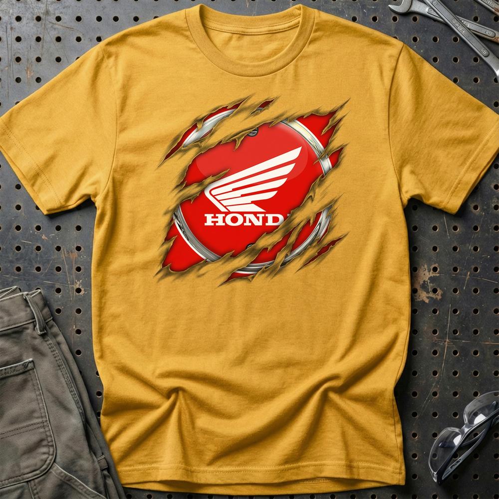 Honda Ripped Unisex T-Shirt , Bomuld-Beklædning-Honda-Guld-S-Garage Culture Shop- garage - man cave - merchandise