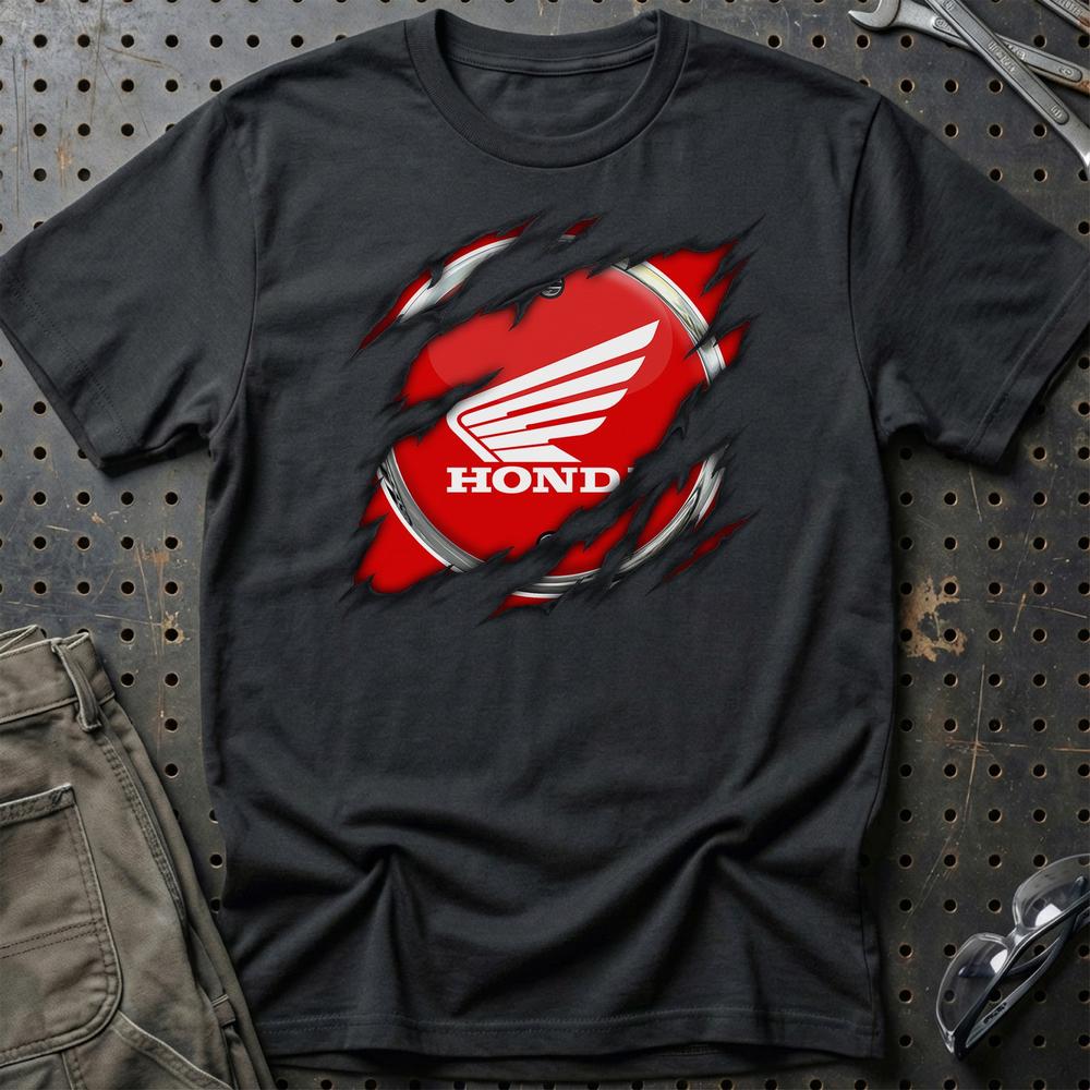 Honda Ripped Unisex T-Shirt , Bomuld-Beklædning-Honda-Sort-S-Garage Culture Shop- garage - man cave - merchandise