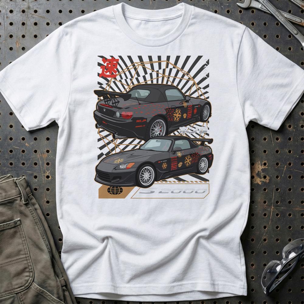 Honda S2000 Fast And Furios Cars - Unisex T-Shirt-Beklædning-Honda-Hvid-S-Garage Culture Shop- garage - man cave - merchandise
