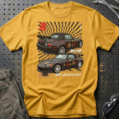 Honda S2000 Fast And Furios Cars - Unisex T-Shirt-Beklædning-Honda-Guld-S-Garage Culture Shop- garage - man cave - merchandise