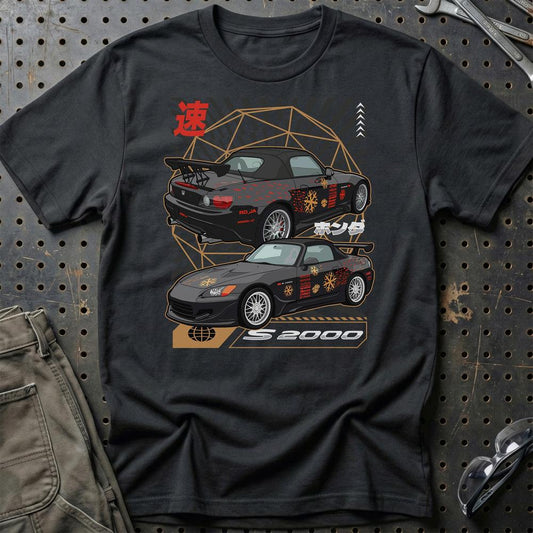 Honda S2000 Fast And Furios Cars - Unisex T-Shirt-Beklædning-Honda-Sort-S-Garage Culture Shop- garage - man cave - merchandise