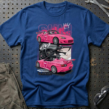 Honda S2000 Suki Fast And Furios Cars - Unisex T-Shirt-Beklædning-Honda-Blå Royal-S-Garage Culture Shop- garage - man cave - merchandise