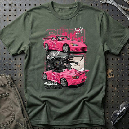 Honda S2000 Suki Fast And Furios Cars - Unisex T-Shirt-Beklædning-Honda-Grøn Militær-S-Garage Culture Shop- garage - man cave - merchandise