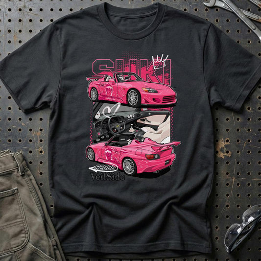 Honda S2000 Suki Fast And Furios Cars - Unisex T-Shirt-Beklædning-Honda-Sort-S-Garage Culture Shop- garage - man cave - merchandise