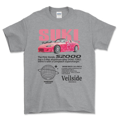 Honda S2000 - Unisex T-Shirt , Bomuld-Beklædning-Honda-Grå Sport-S-Forside-Garage Culture Shop- garage - man cave - merchandise