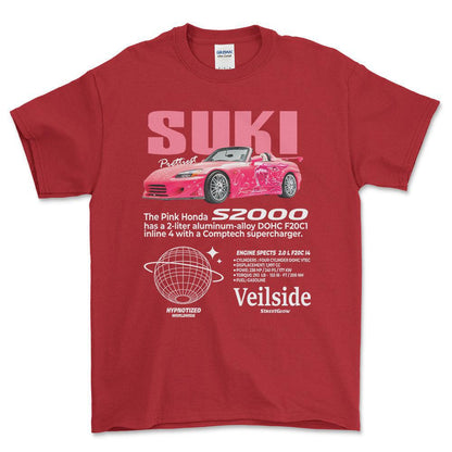 Honda S2000 - Unisex T-Shirt , Bomuld-Beklædning-Honda-Rød-S-Forside-Garage Culture Shop- garage - man cave - merchandise