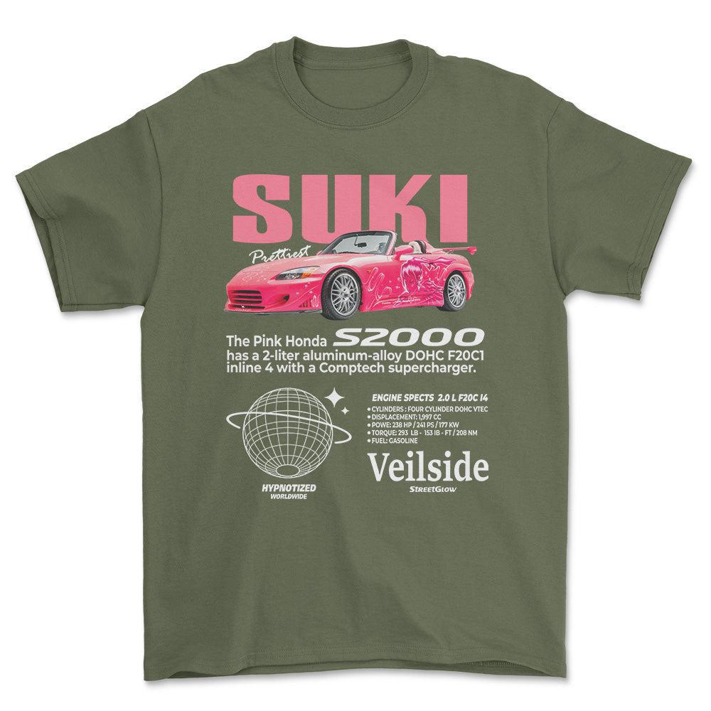 Honda S2000 - Unisex T-Shirt , Bomuld-Beklædning-Honda-Grøn Militær-S-Forside-Garage Culture Shop- garage - man cave - merchandise