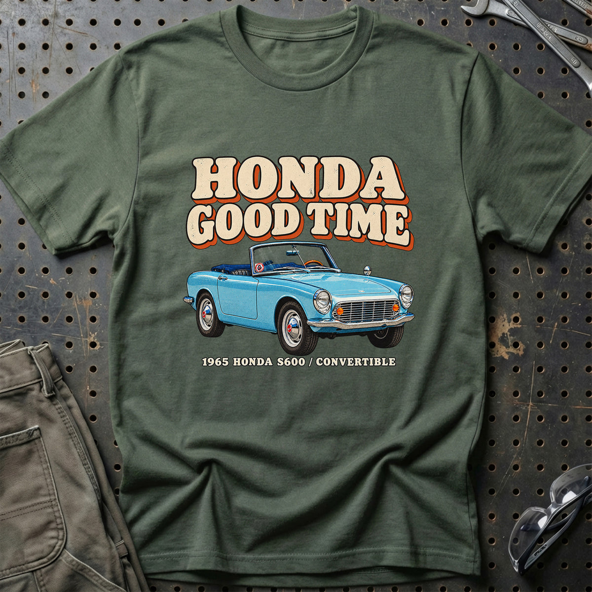 
Honda S600 Convertible 1965 – Honda Good Time T-Shirt – Grøn Militær