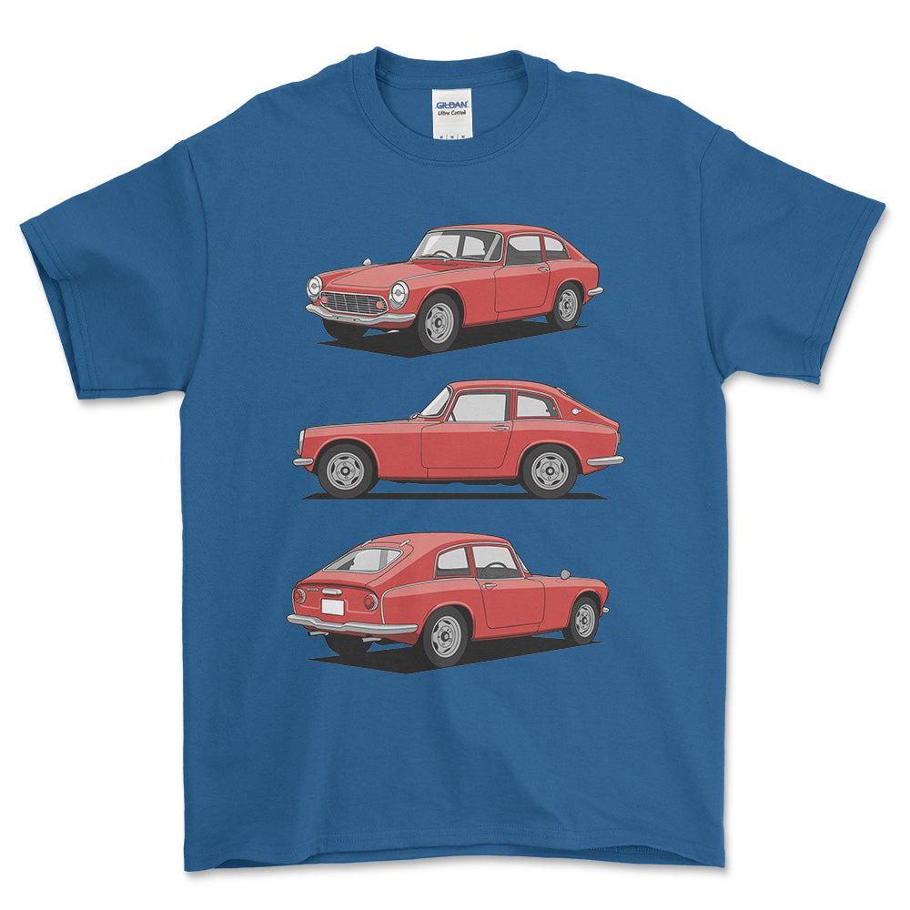 Honda S600 Coupe - Unisex T-Shirt-Beklædning-Honda-Blå Royal-S-Forside-Garage Culture Shop- garage - man cave - merchandise