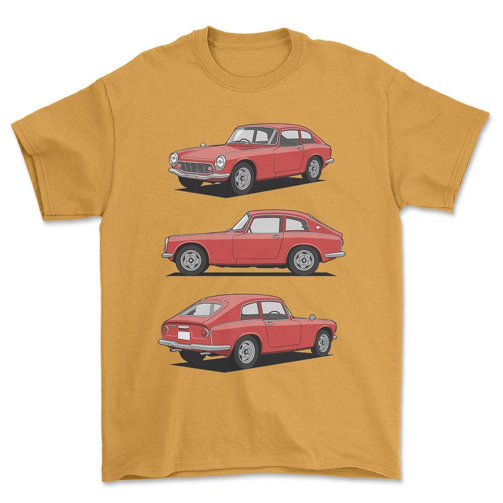 Honda S600 Coupe - Unisex T-Shirt-Beklædning-Honda-Guld-S-Forside-Garage Culture Shop- garage - man cave - merchandise