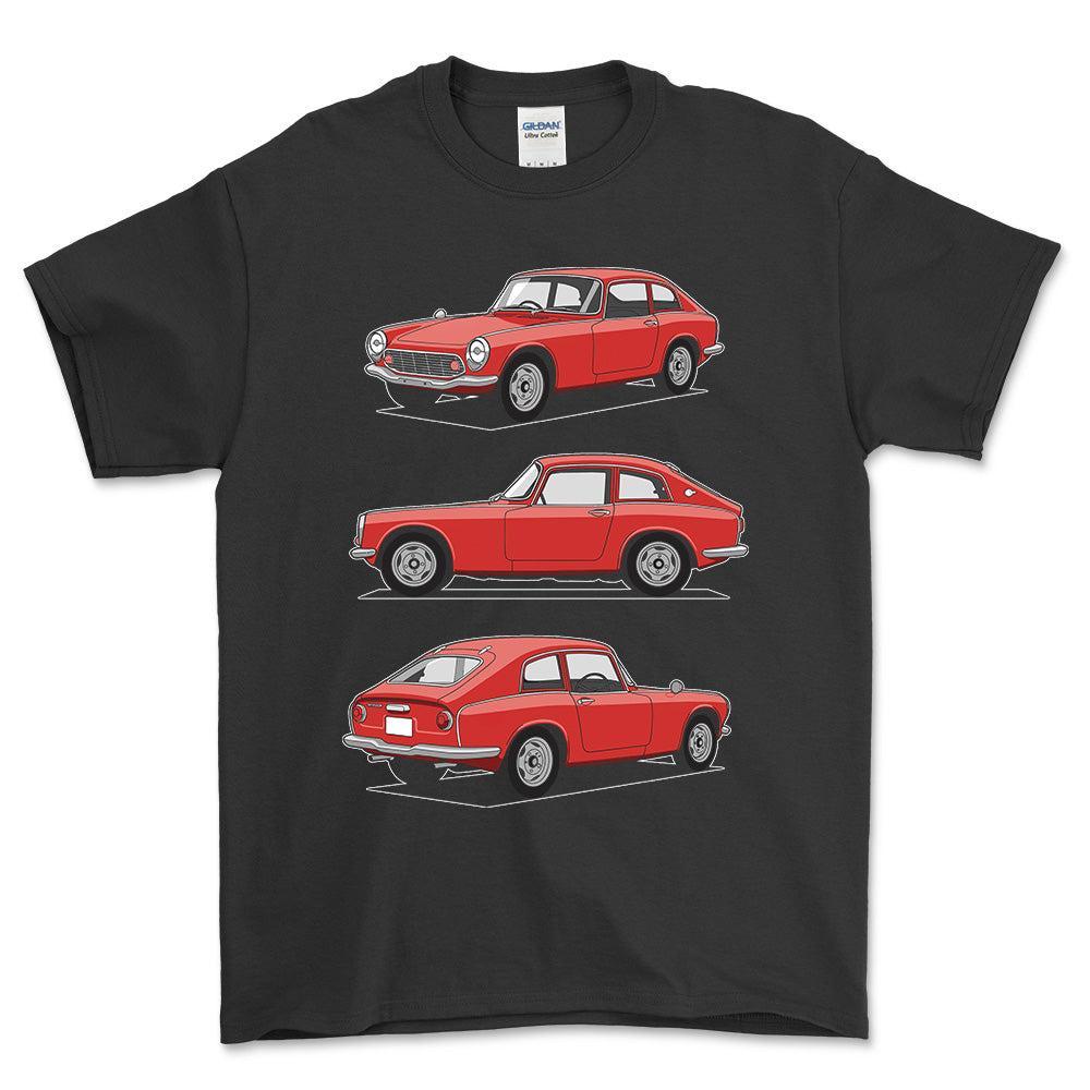 Honda S600 Coupe - Unisex T-Shirt-Beklædning-Honda-Sort-S-Forside-Garage Culture Shop- garage - man cave - merchandise