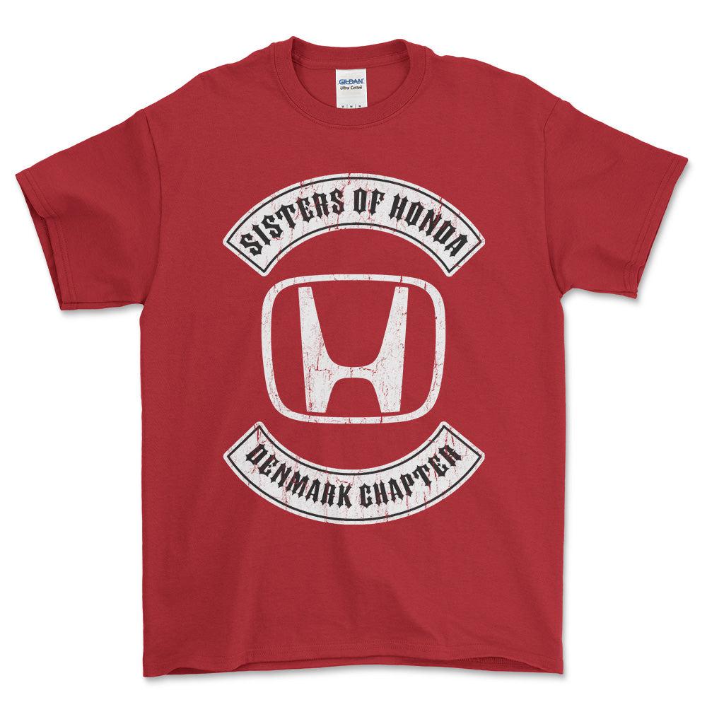 Honda Sisters Of Honda Denmark Chapter T-Shirt-Beklædning-Honda-Rød-S-Garage Culture Shop- garage - man cave - merchandise