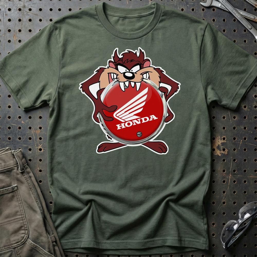 Honda TAZ Unisex T-Shirt , Bomuld-Beklædning-Honda-Grøn Militær-S-Garage Culture Shop- garage - man cave - merchandise