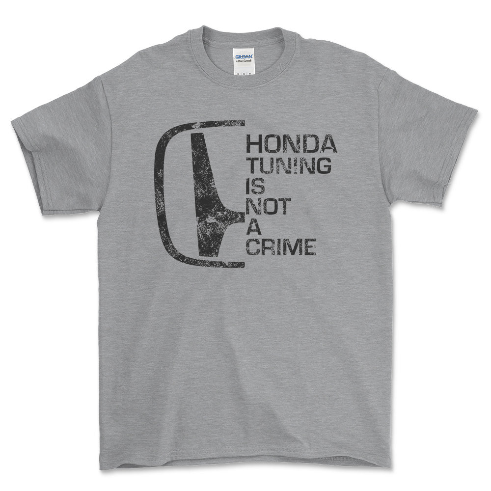 Honda Tuning Is Not A Crime Unisex T-Shirt , Bomuld-Beklædning-Honda-Grå Sport-S-Garage Culture Shop- garage - man cave - merchandise