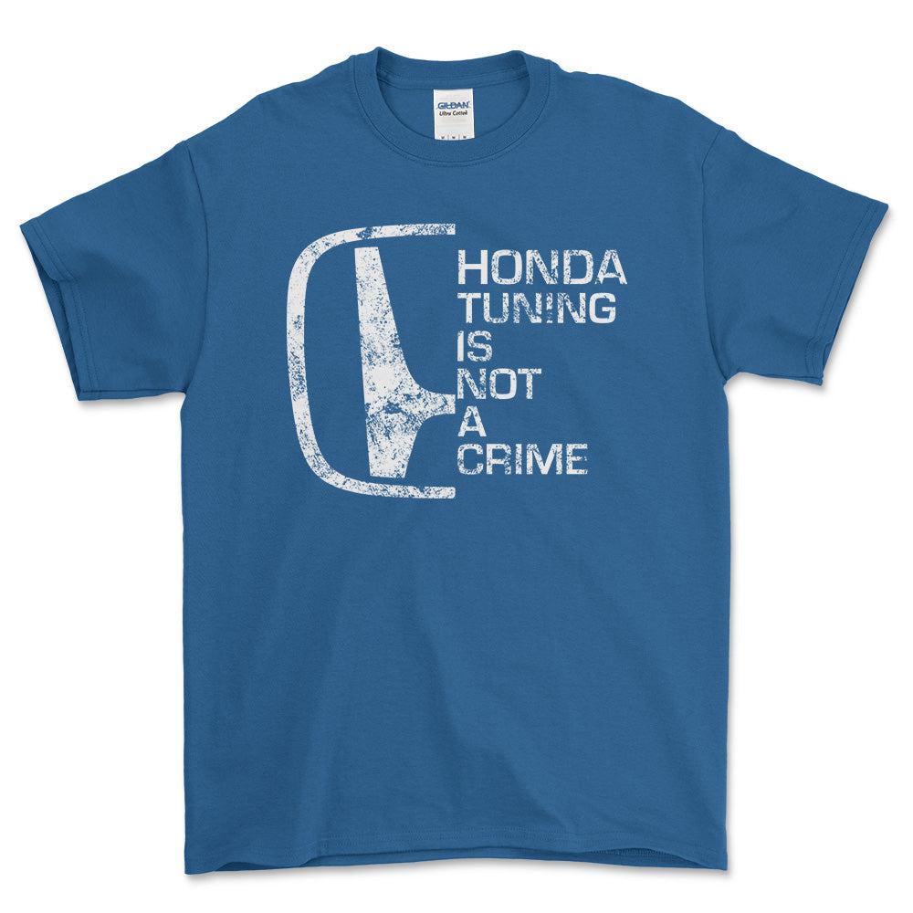 Honda Tuning Is Not A Crime Unisex T-Shirt , Bomuld-Beklædning-Honda-Blå Royal-S-Garage Culture Shop- garage - man cave - merchandise