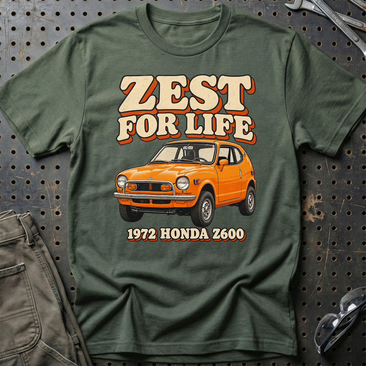 
Honda Z600 1972 – Zest for Life T-Shirt – Grøn Militær