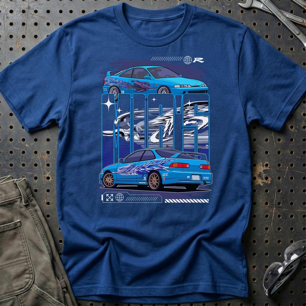 Honda integra Mias Fast And Furios Cars - Unisex T-Shirt-Beklædning-Honda-Blå Royal-S-Garage Culture Shop- garage - man cave - merchandise