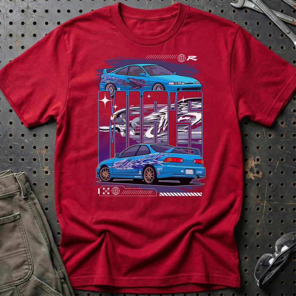 Honda integra Mias Fast And Furios Cars - Unisex T-Shirt-Beklædning-Honda-Rød-S-Garage Culture Shop- garage - man cave - merchandise