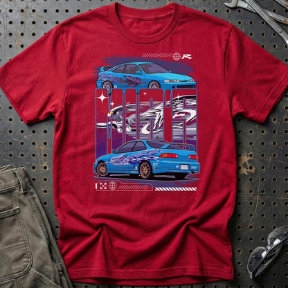 Honda integra Mias Fast And Furios Cars - Unisex T-Shirt-Beklædning-Honda-Rød-S-Garage Culture Shop- garage - man cave - merchandise