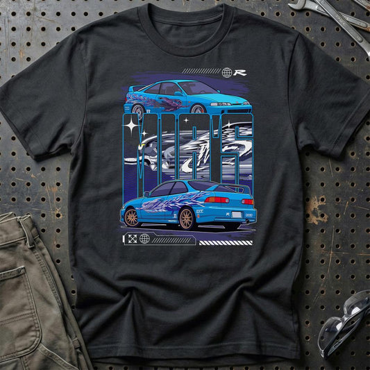 Honda integra Mias Fast And Furios Cars - Unisex T-Shirt-Beklædning-Honda-Sort-S-Garage Culture Shop- garage - man cave - merchandise