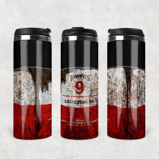 Hoppes 9 Motor Oil Termokrus Tumbler Rustfrit Stål-Krus-Motorolie-Garage Culture Shop- garage - man cave - merchandise