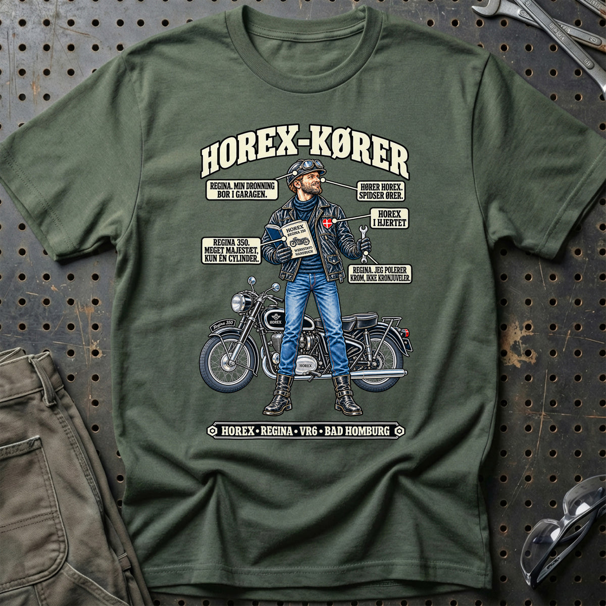 
Horex-Kører T-Shirt – Grøn Militær