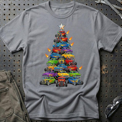 Hot Rod Juletræ Christmas Tree - Unisex T-Shirt-Beklædning-Hot Rod-Grå Sport-S-Garage Culture Shop- garage - man cave - merchandise