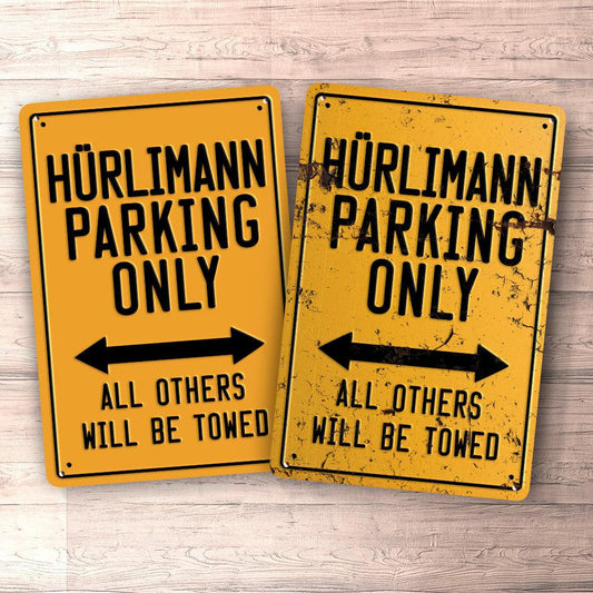 Hürlimann Parking Only Skilte, Musemåtte, Dørmåtte , Plakat-Parking skilte-Hürlimann-Garage Culture Shop- garage - man cave - merchandise