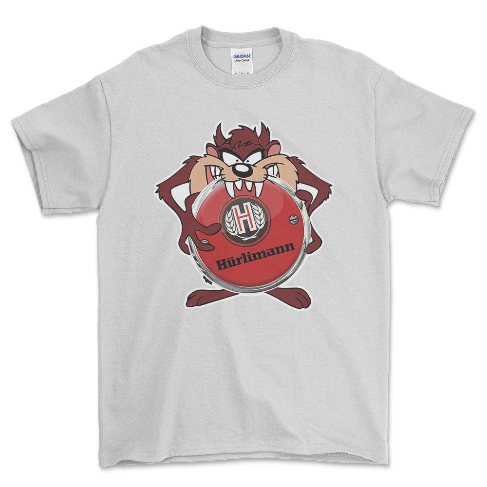 Hurlimann TAZ Unisex T-Shirt , Bomuld-Beklædning-Hurlimann-Hvid-S-Forside-Garage Culture Shop- garage - man cave - merchandise
