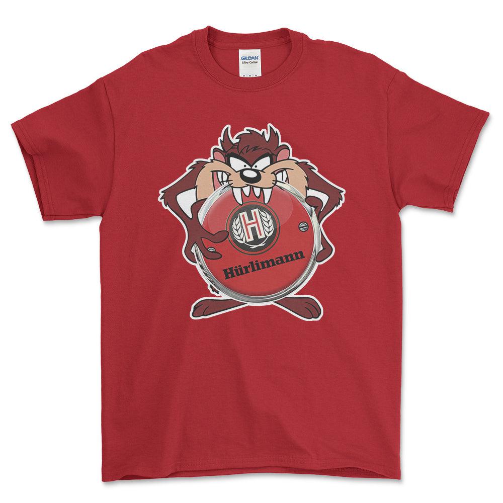 Hurlimann TAZ Unisex T-Shirt , Bomuld-Beklædning-Hurlimann-Rød-S-Forside-Garage Culture Shop- garage - man cave - merchandise