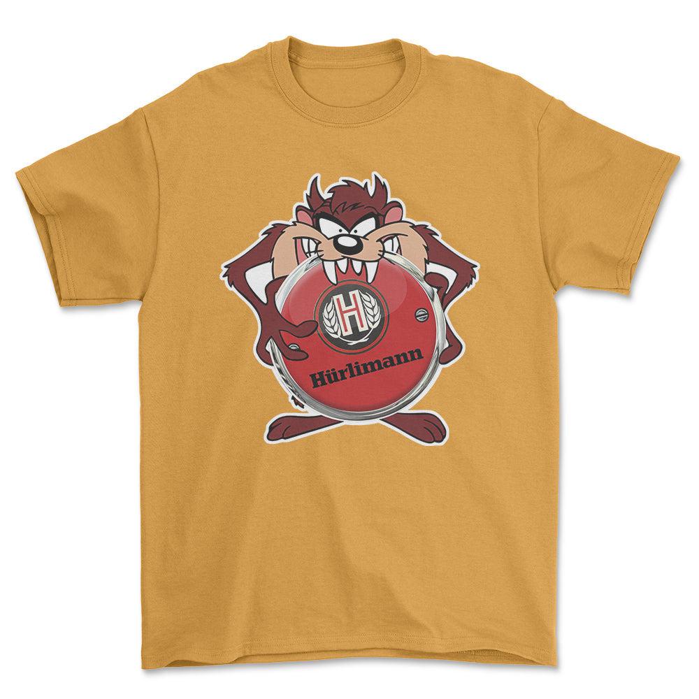 Hurlimann TAZ Unisex T-Shirt , Bomuld-Beklædning-Hurlimann-Guld-S-Forside-Garage Culture Shop- garage - man cave - merchandise