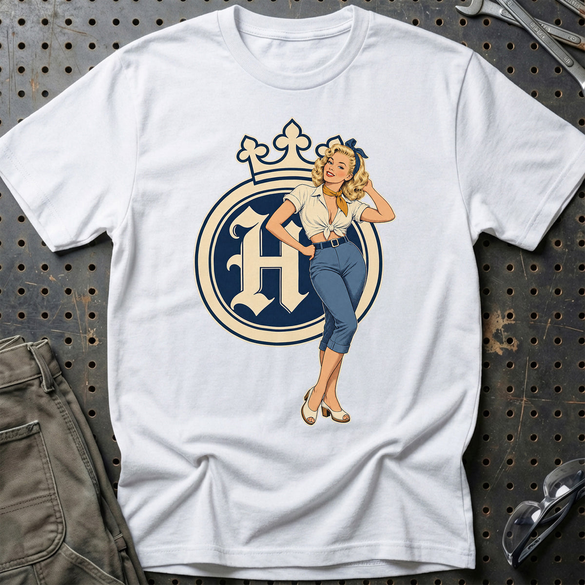 
Produktbillede af Husqvarna Retro Pinup – Blå Bukser T-Shirt