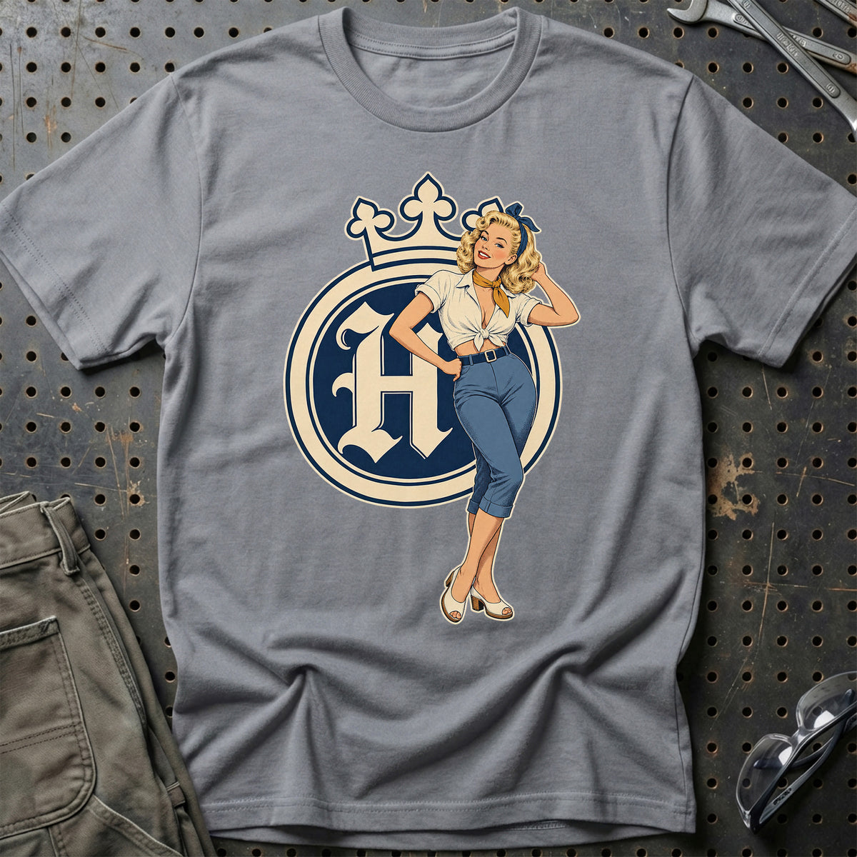 
Produktbillede af Husqvarna Retro Pinup – Blå Bukser T-Shirt