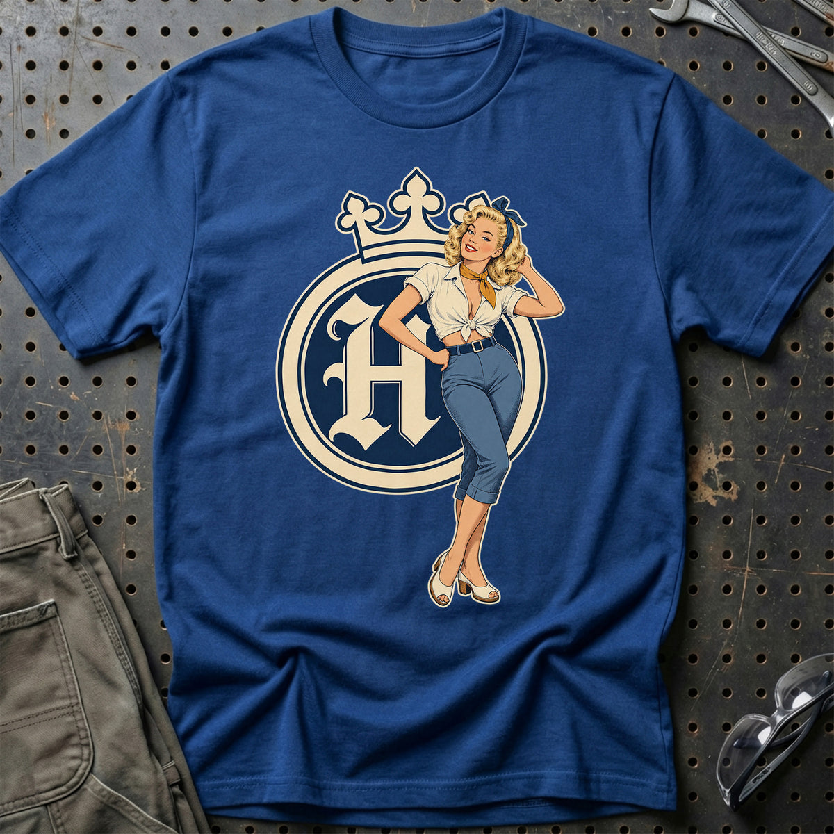 
Produktbillede af Husqvarna Retro Pinup – Blå Bukser T-Shirt