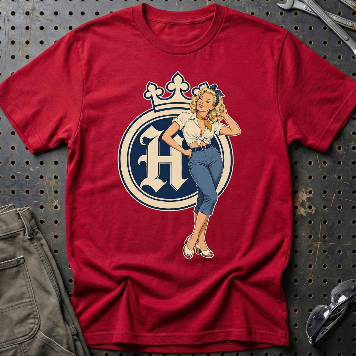 
Produktbillede af Husqvarna Retro Pinup – Blå Bukser T-Shirt