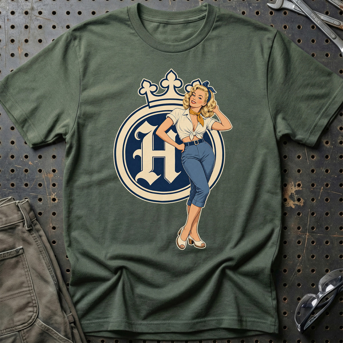 
Produktbillede af Husqvarna Retro Pinup – Blå Bukser T-Shirt