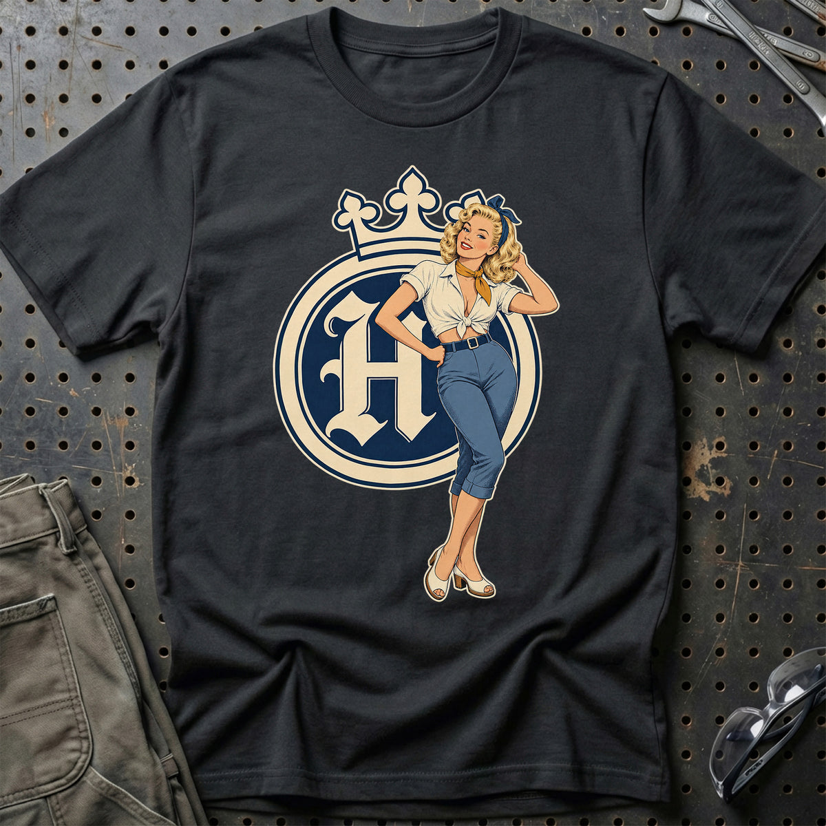 
Produktbillede af Husqvarna Retro Pinup – Blå Bukser T-Shirt
