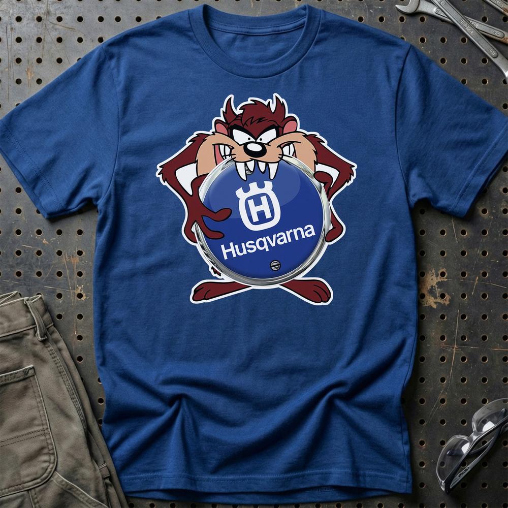 Husqvarna TAZ T-Shirt-Beklædning-Husqvarna-Blå Royal-S-Garage Culture Shop- garage - man cave - merchandise