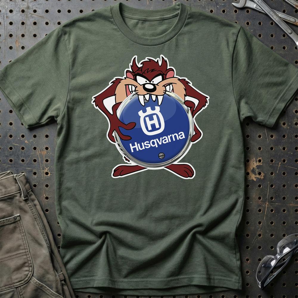 Husqvarna TAZ T-Shirt-Beklædning-Husqvarna-Grøn Militær-S-Garage Culture Shop- garage - man cave - merchandise