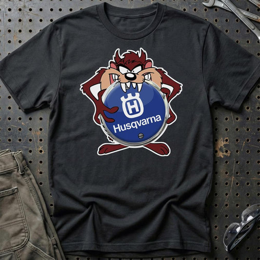 Husqvarna TAZ Unisex T-Shirt , Bomuld-Beklædning-Husqvarna-Sort-S-Garage Culture Shop- garage - man cave - merchandise