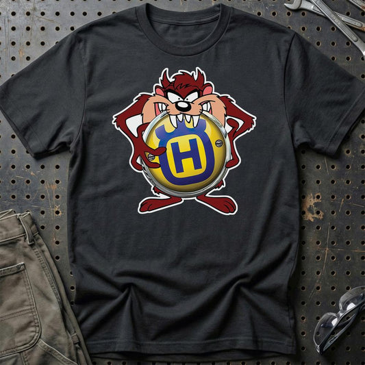 Husqvarna TAZ Unisex T-Shirt , Bomuld-Beklædning-Husqvarna-Sort-S-Garage Culture Shop- garage - man cave - merchandise