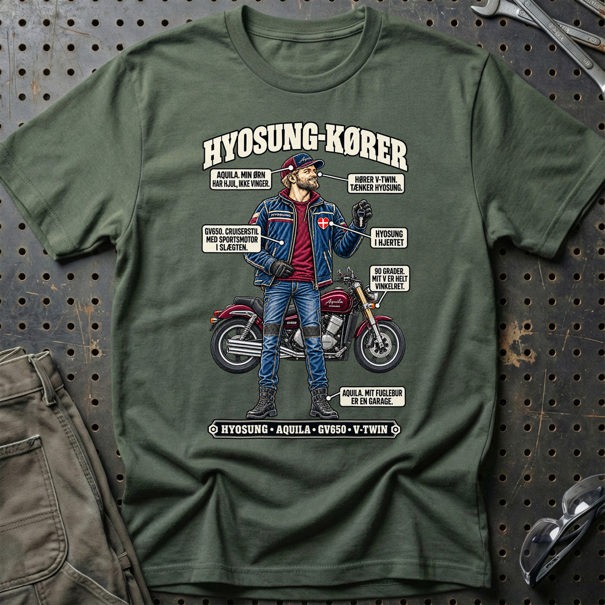 
Hyosung-Kører T-Shirt – Grøn Militær
