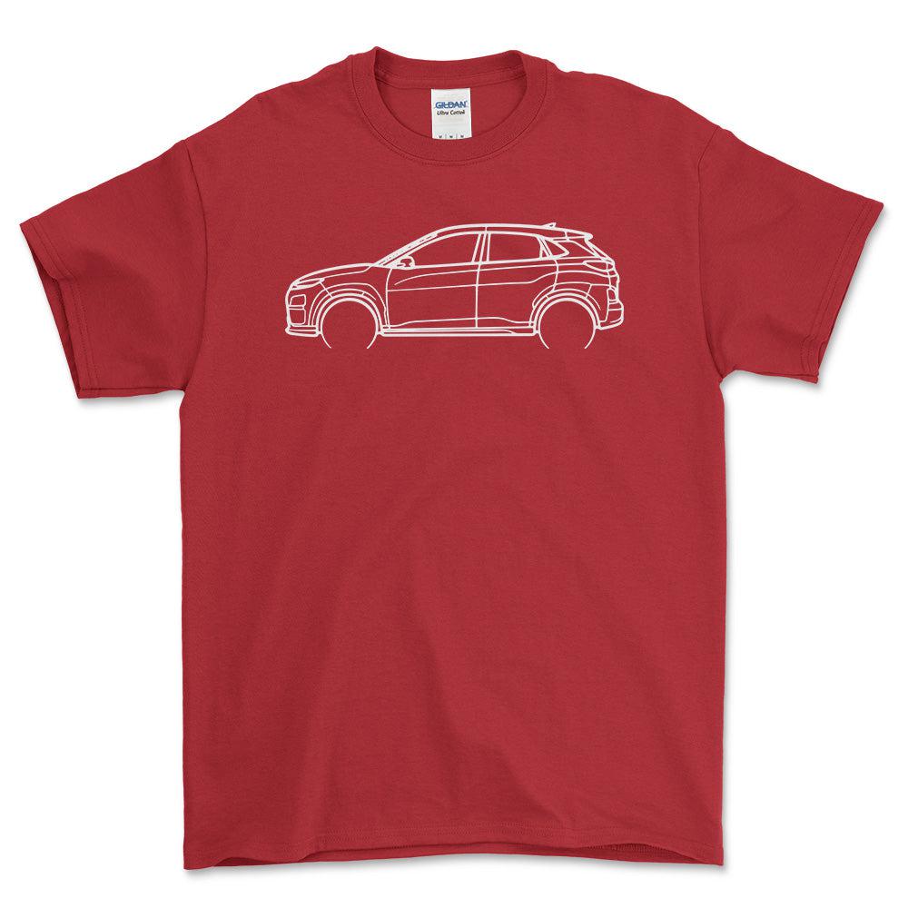 Hyundai 2I Kona Outline - Unisex T-Shirt , Bomuld-Beklædning-Hyundai-Rød-S-Forside-Garage Culture Shop- garage - man cave - merchandise