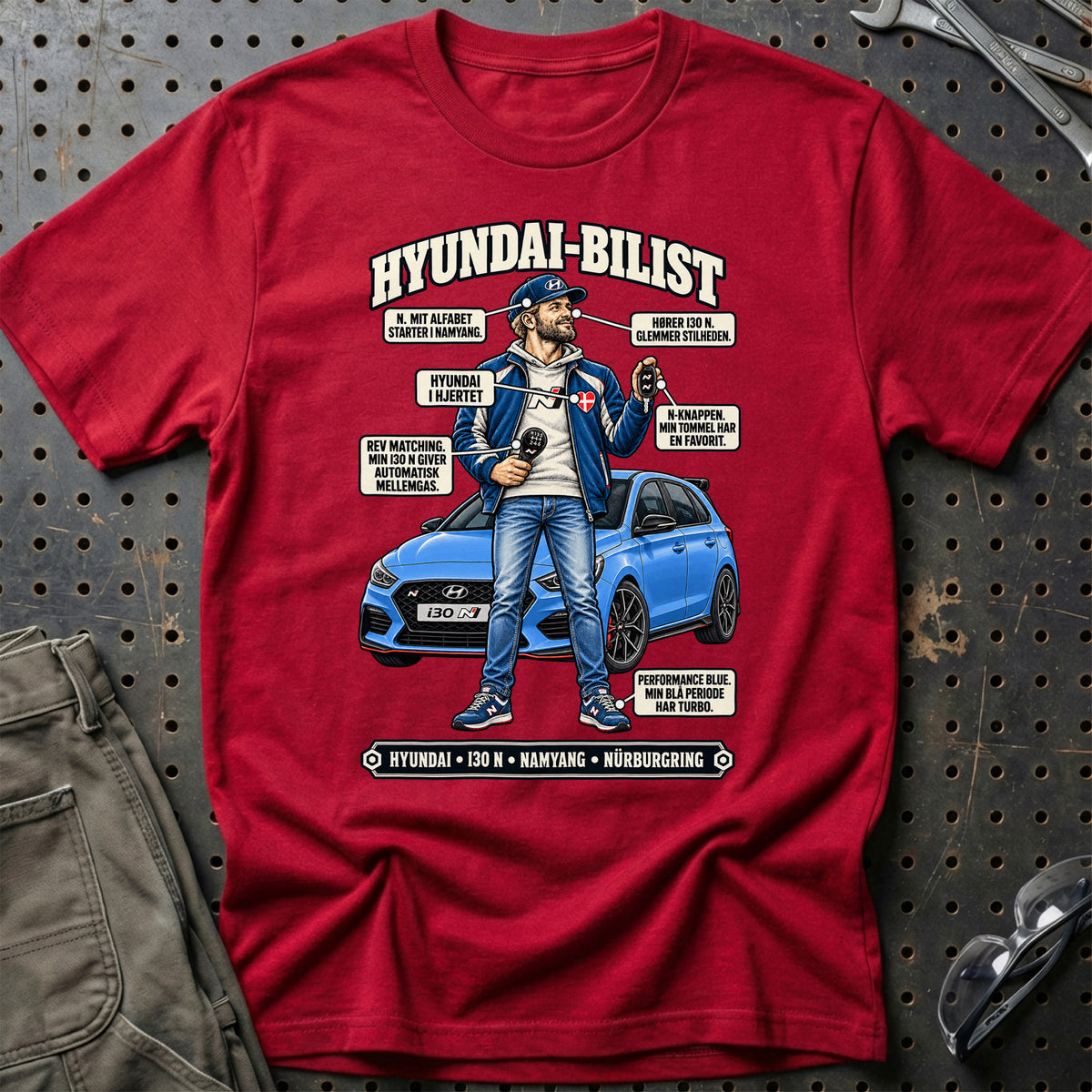 
Hyundai-Bilist T-Shirt – Rød