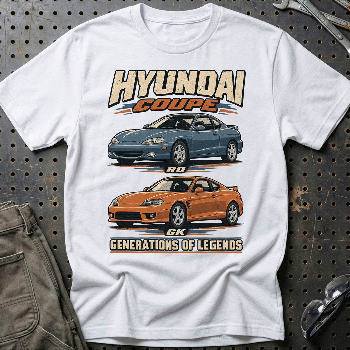 
Hyundai Coupé – Generations of Legends T-Shirt – Hvid