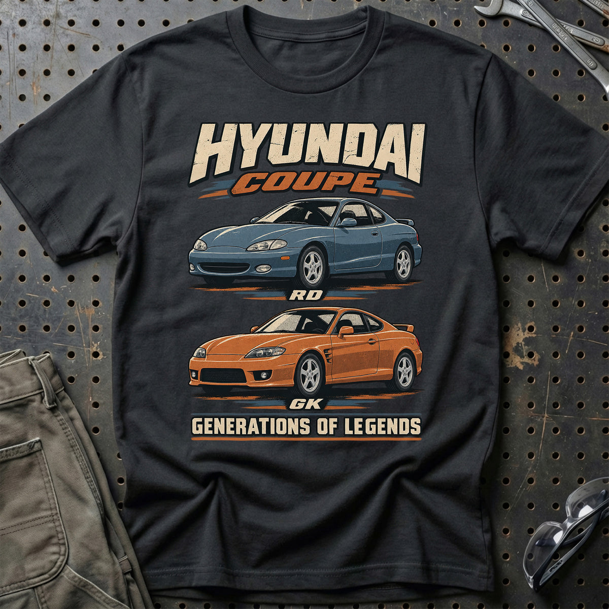 
Hyundai Coupé – Generations of Legends T-Shirt – Sort