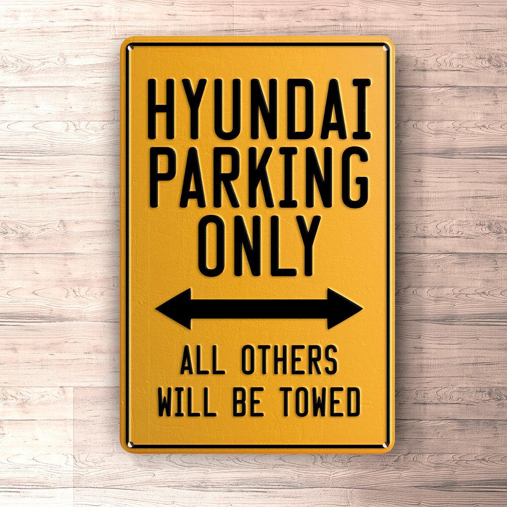 Hyundai Parking Only Skilte, Musemåtte, Dørmåtte-Parking skilte-Hyundai-Garage Culture Shop- garage - man cave - merchandise